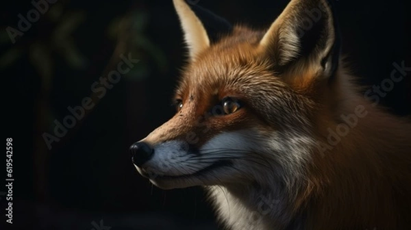 Fototapeta red fox animal in the wildlife mammal wild generative ai