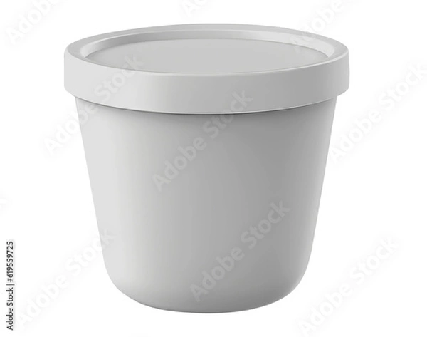 Fototapeta White plastic pot on transparent background. Generative AI.