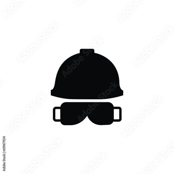 Fototapeta construction helmet and goggles line icon. Element of construction icon for mobile concept and web apps. Construction helmet and goggles outline thin line icon can be used for web on white background