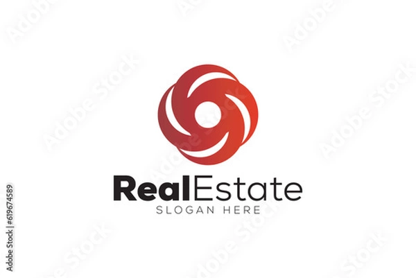 Fototapeta Real Estate logo design vector template