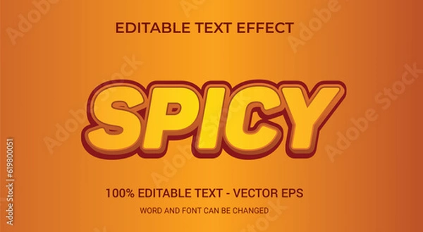 Fototapeta Spicy editable text effect template