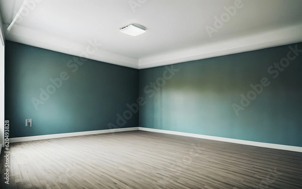 Fototapeta Indoor interior empty room with blank wall space for background