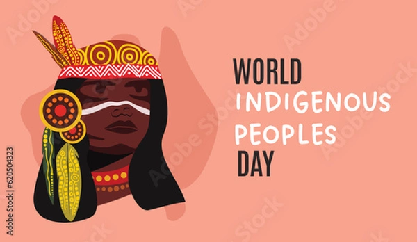 Fototapeta Vector banner for Indigenous Peoples Day