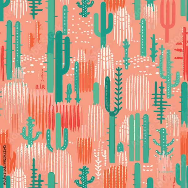 Fototapeta Seamless Colorful Cactus Pattern.

Seamless pattern of Cactus in colorful style. Add color to your digital project with our pattern!