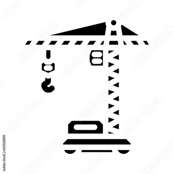 Fototapeta tower crane civil engineer glyph icon vector. tower crane civil engineer sign. isolated symbol illustration