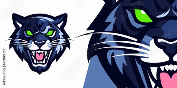 Fototapeta Panther Power Unleashed: Captivate Your Audience with a Mutant Panther Mascot Logo Design, Ideal for Sports & Esport Teams, Badges, and T-shirt Printing