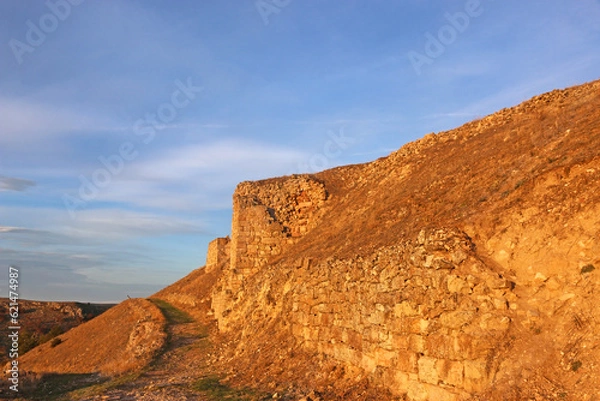 Fototapeta Castle and city wall of Medinaceli in Spain	