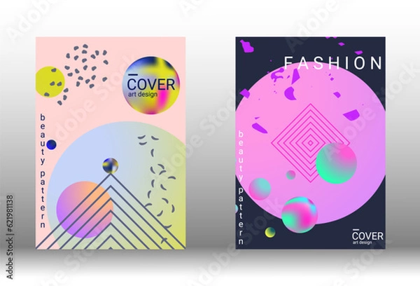 Fototapeta Future futuristic template with abstract forms for banner design, poster, booklet, report, journal.