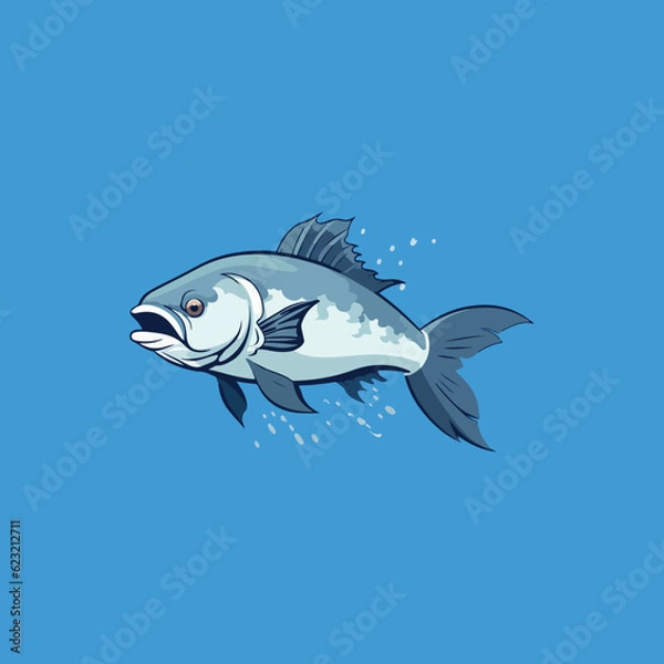 Fototapeta fish illustration sea animal vector drawing sticker 