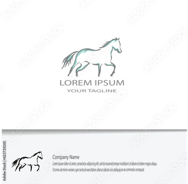 Fototapeta a simple horse logo vector is perfect for your company's needs, looks beautiful and elegant