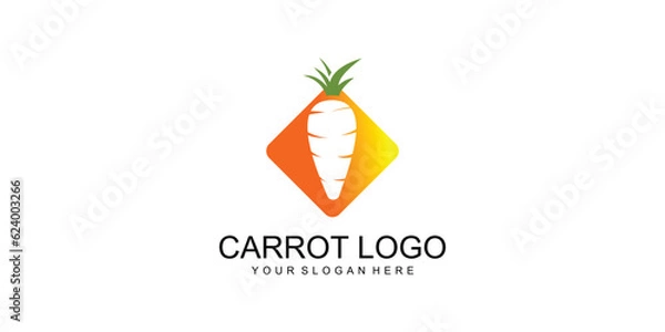 Fototapeta Simple carrot logo design with unique concept| organic food| premium vector