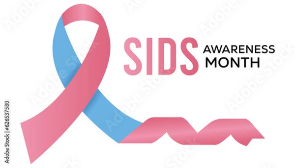 Fototapeta Vector illustration on the theme of Sudden Infant death syndrome (SIDS) awareness month is observed every year in October