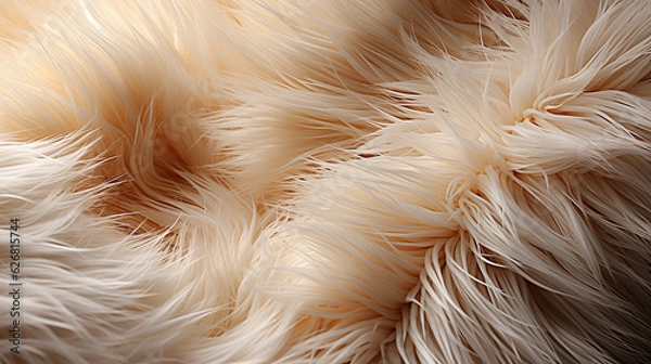 Fototapeta Polar fox fur close-up. Generative Ai