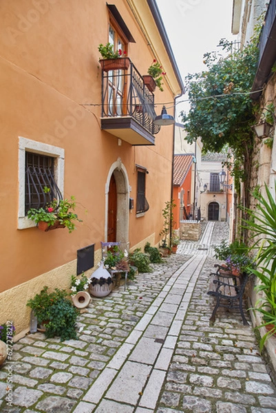 Fototapeta Buonalbergo, Italy. Alleys of the historic center