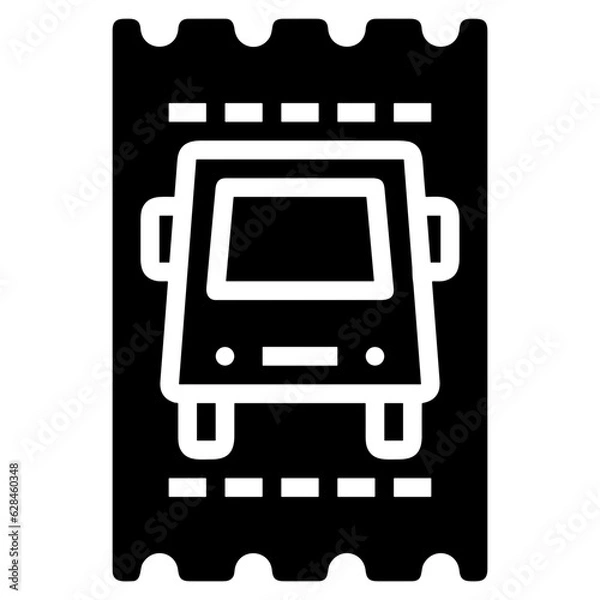 Fototapeta Bus transportation symbol icon vector image. Illustration of the silhouette bus transport public travel design image