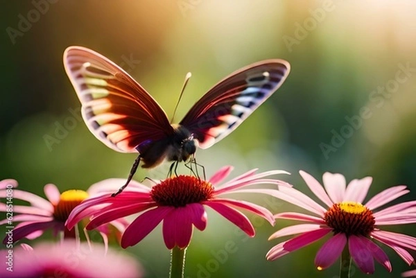 Fototapeta butterfly on flower