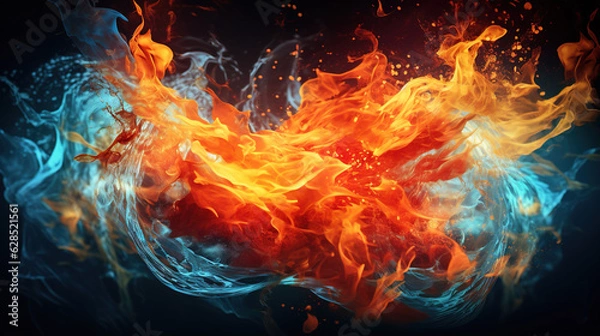 Fototapeta fire_and_water_splash