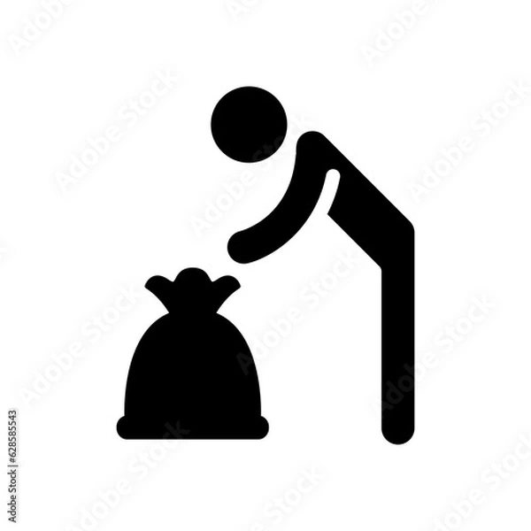 Fototapeta Garbage bag icon