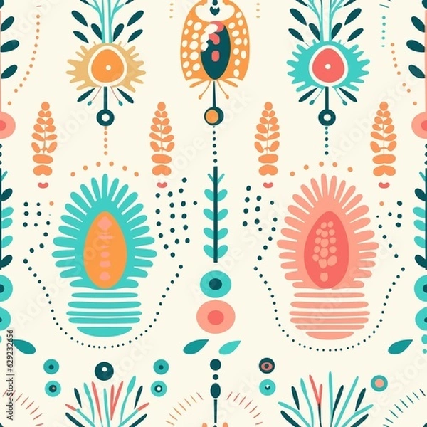 Fototapeta Bohemian Pattern vector illustration, Background