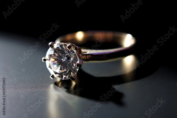 Fototapeta Diamond Ring on a plain background