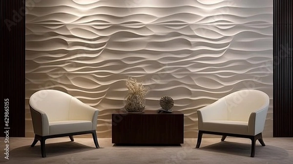 Fototapeta contemporary interior wall panels furniture decor, generative ai