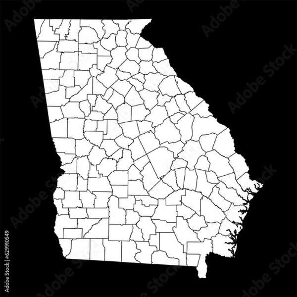 Fototapeta Georgia state map with counties. Vector illustration.