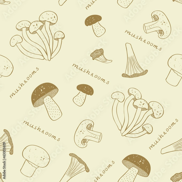 Fototapeta Mushroom seamless background