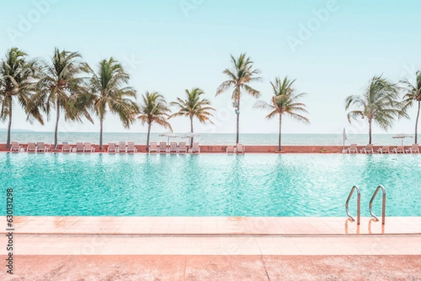 Fototapeta Swimming pool on the beach in Thailand