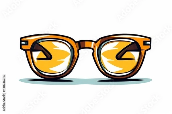 Obraz Business Glasses on White Background in Cartoon Style. AI generated