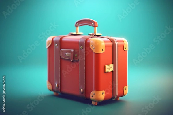 Fototapeta suitcase illustration. minimalism and bright colors. bag icon. travel and tourism. 