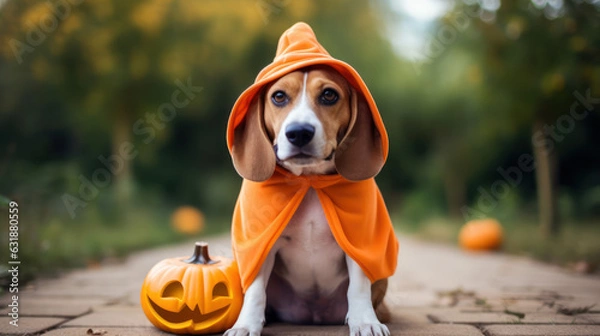 Fototapeta Beagle halloween party