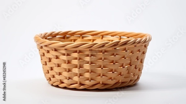 Fototapeta weaved basket isolated on white