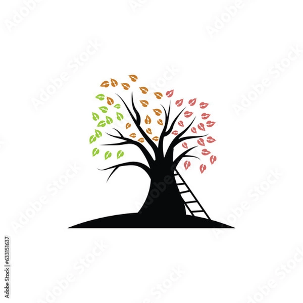 Fototapeta Tree Logo Design, Playground Vector, Education Tree Icon