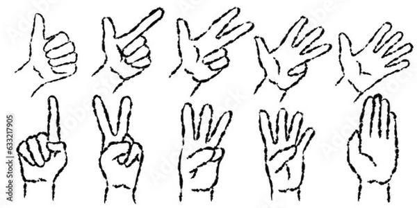 Fototapeta Hand sign design elements with scribble style