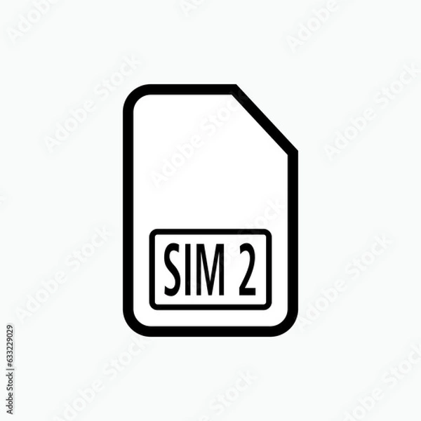 Fototapeta Sim Card Icon. Chip Symbol for Design, Presentation, Website or Apps Elements.    