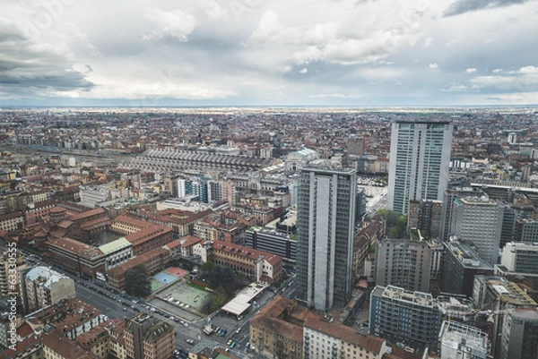 Fototapeta skyline urban city high view