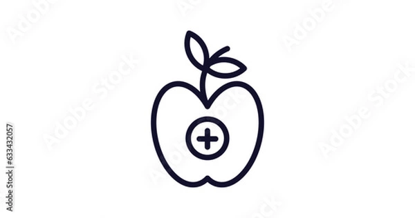 Fototapeta healthy nutrition icon. Thin line healthy nutrition icon from food collection. Outline vector isolated on white background. Editable healthy nutrition symbol can be used web and mobile