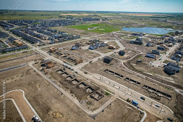 Fototapeta Brighton Aerial in Saskatoon, Saskatchewan, Canada