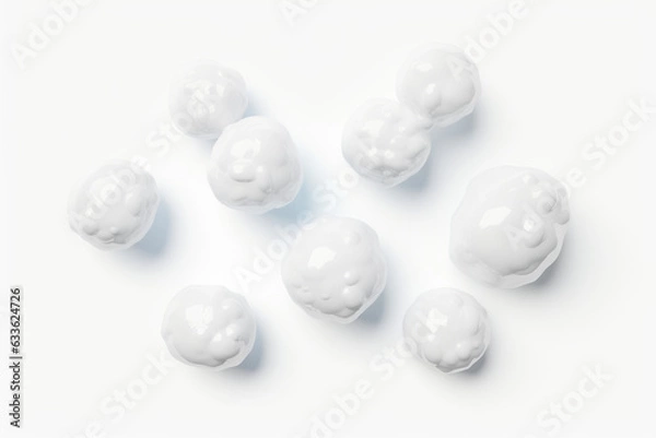 Fototapeta Whimsical Cloud Marbles on a Clean White Background