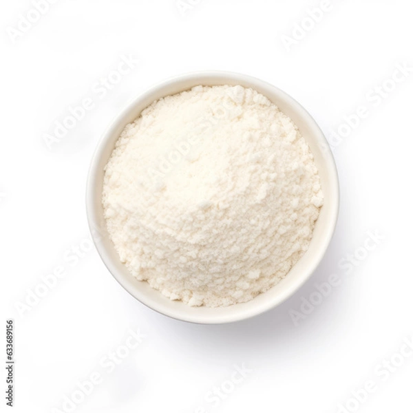 Fototapeta Coconut Flour top view isolated on white background 