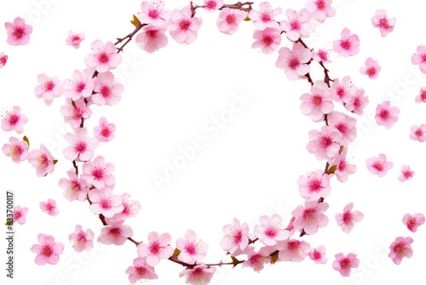 Fototapeta sakura flowers isolated on white