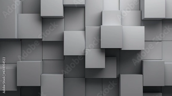 Fototapeta Gray Cubes Wall Background