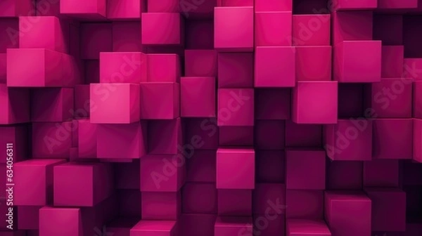 Fototapeta Magenta Cubes Wall Background