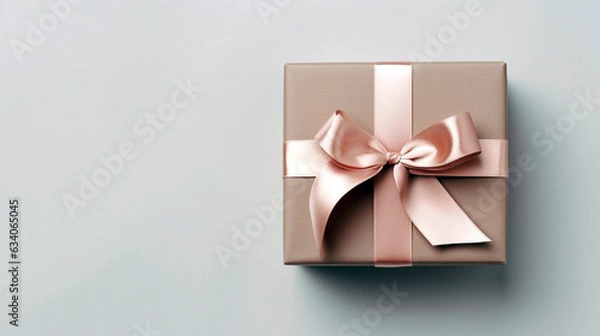 Fototapeta gift box with ribbon and bow. Generative Ai. 