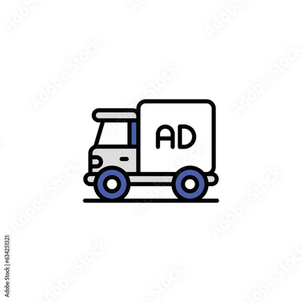 Fototapeta Road Advertisement icon design with white background stock illustration