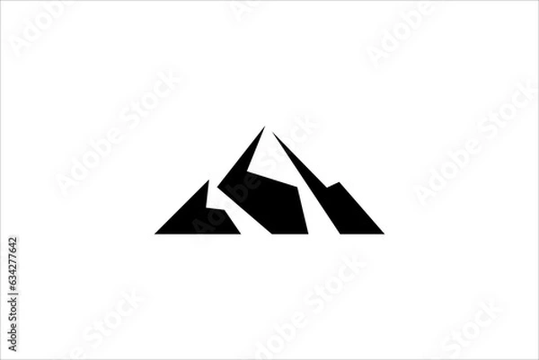 Fototapeta Abstract mountain logo design in flat design style