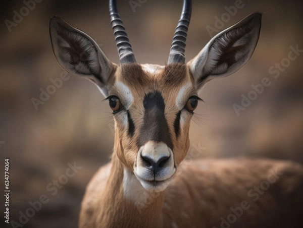 Fototapeta Gazelle portrait created with Generative AI technology