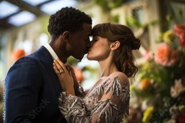 Fototapeta Bride and Groom's First Dance Under Twinkling Lights