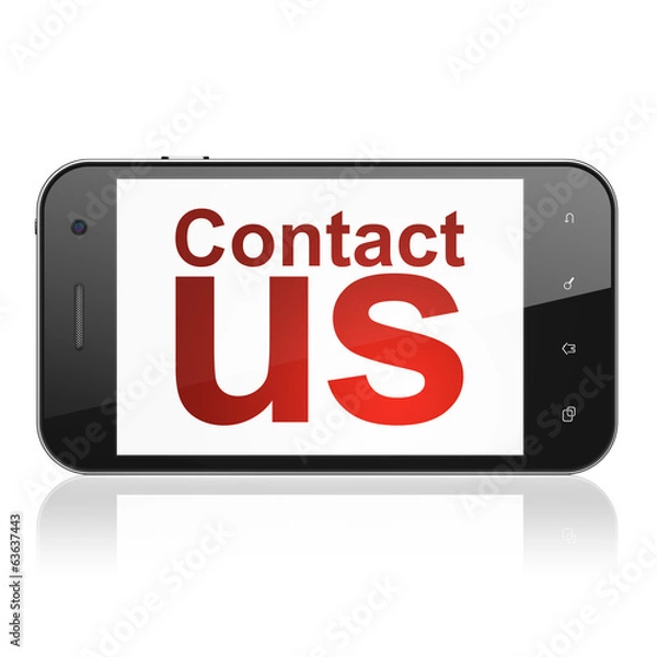 Fototapeta Marketing concept: Contact Us on smartphone