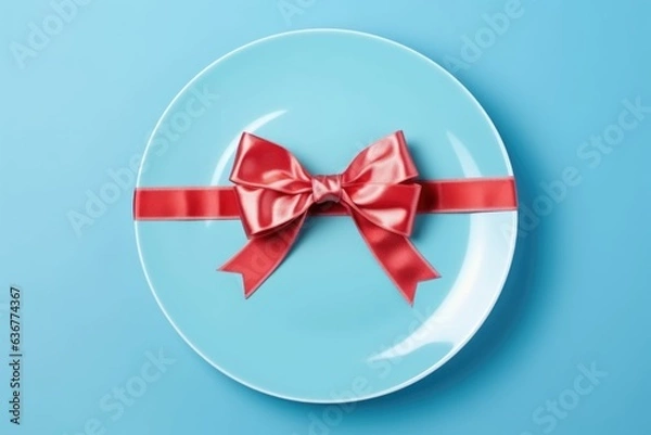 Fototapeta Christmas table setting consisting of a plate